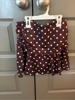 Polka Dot Peplum Mini Skirt